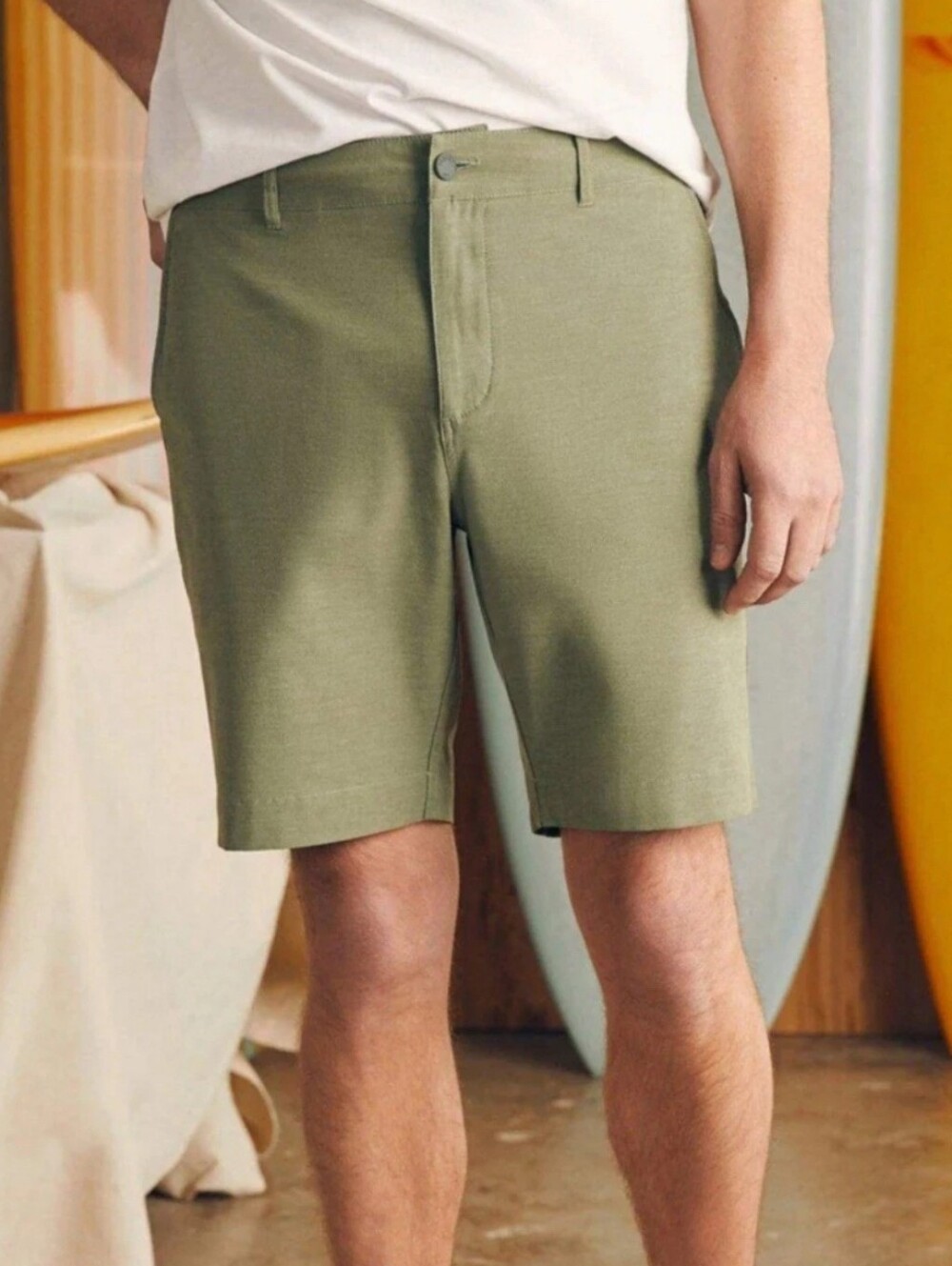 Faherty All Day Olive Belt Loop Shorts Men’s 31 7” Inseam Coastal Casual